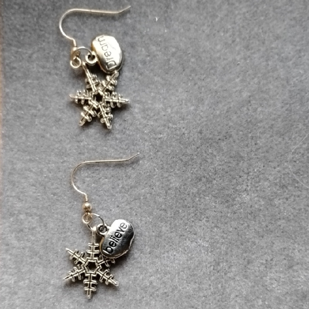 HAND CRAFTED INSPIRATIONAL SNOWFLAKE EARRINGS